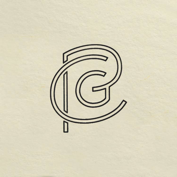 Pear City Guitars monogram logo—by Hunter Oden of oden.house