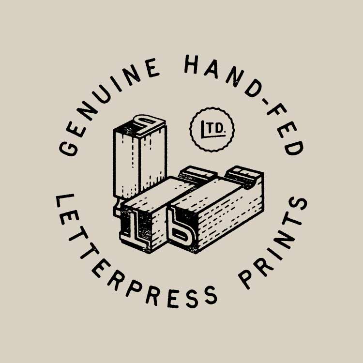 The Part-Time Press limited genuine hand-fed letterpress prints with metal type illustration—by Hunter Oden of oden.house