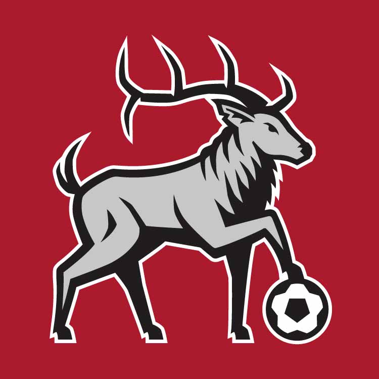The Red Watch Little Rock Rangers soccer support group athletic stag logo—by Hunter Oden of oden.house