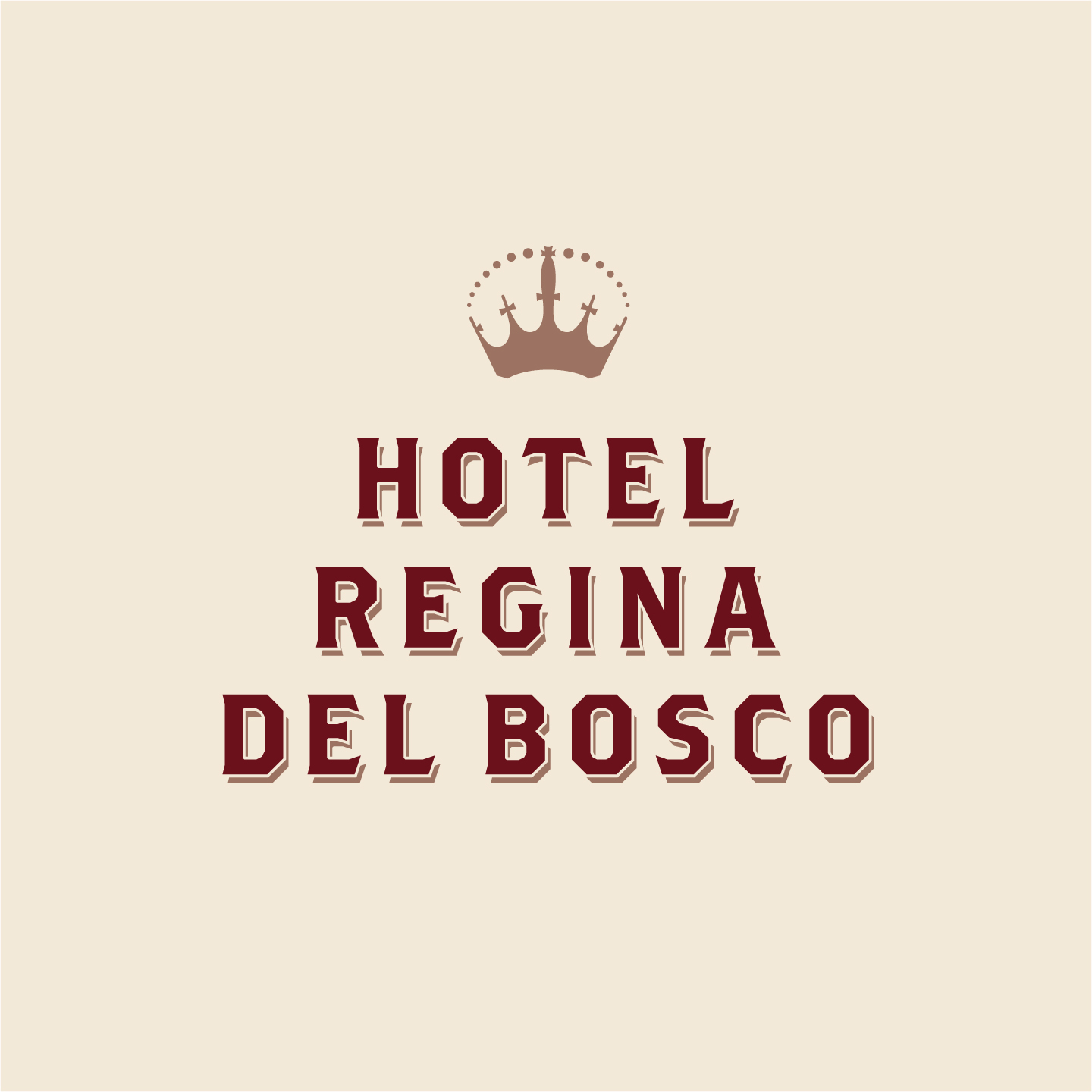 Hotel Regina Del Bosco logo design by Hunter Oden of oden.house